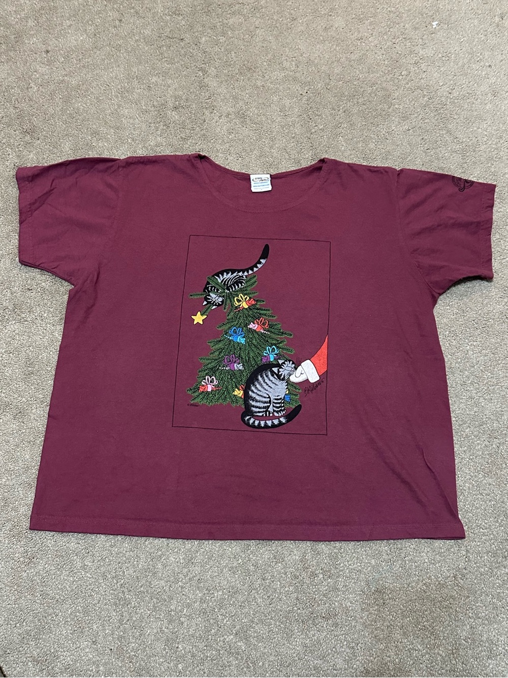 Vintage Crazy Shirts Kliban Cat Christmas Tree T-Shirt - Women’s Size Large